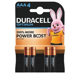 DURACELL OPTIMUM tartós elem (AAA, LR03, 1.5V, alkáli) 4db/csomag DL2025 small