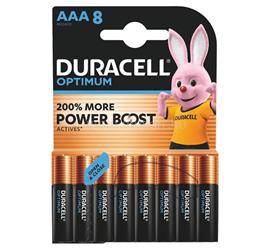 DURACELL OPTIMUM tartós elem (AAA, LR03, 1.5V, alkáli) 8db/csomag DL2016 small