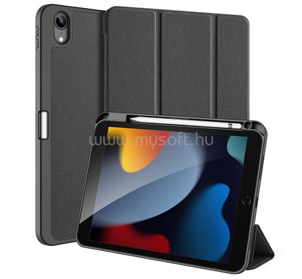 DUX DUCIS IPAD 11 (2025) / 10.9 (2022) DOMO tok álló, bőr hatású aktív FLIP, ceruza tartó, FEKETE