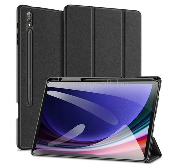 DUX DUCIS Samsung Tab S10 Plus LTE / Tab S10 Plus WIFI DOMO tok álló, bőr hatású aktív FLIP, ceruza tartó, FEKETE