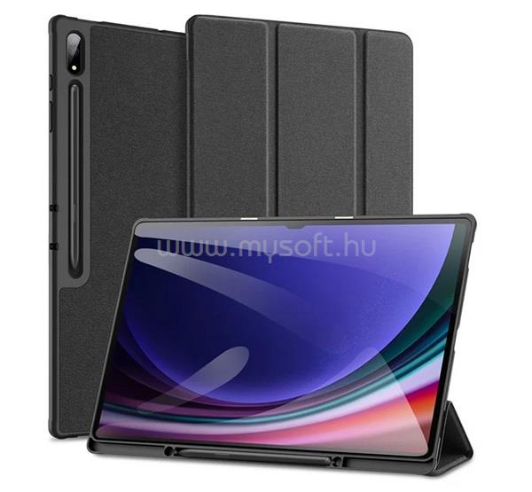 DUX DUCIS Samsung Tab S10 Ultra LTE / Tab S10 Ultra WIFI DOMO tok álló, bőr hatású aktív FLIP, ceruza tartó, FEKETE