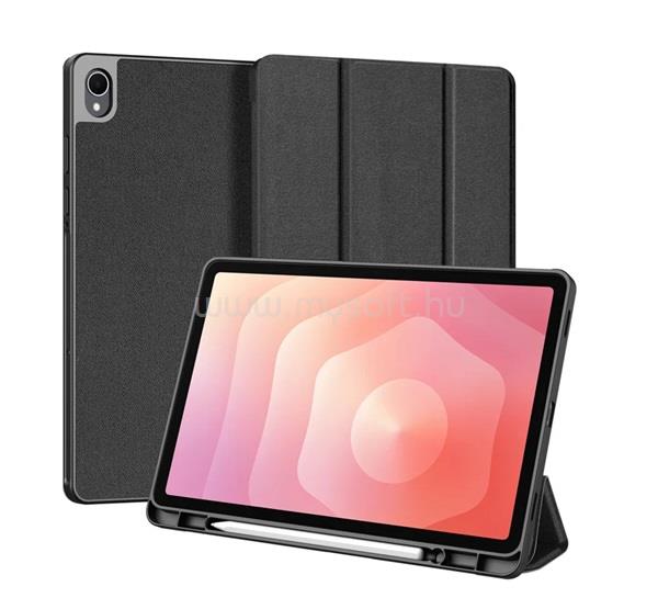 DUX DUCIS Samsung Tab S11 5G / Tab S11 WIFI DOMO tok álló, bőr hatású aktív FLIP, ceruza tartó, FEKETE