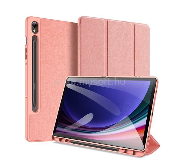 DUX DUCIS Samsung Tab S10 Lite WIFI / Tab S10 Lite LTE DOMO tok álló, bőr hatású aktív FLIP, ceruza tartó, RÓZSASZÍN