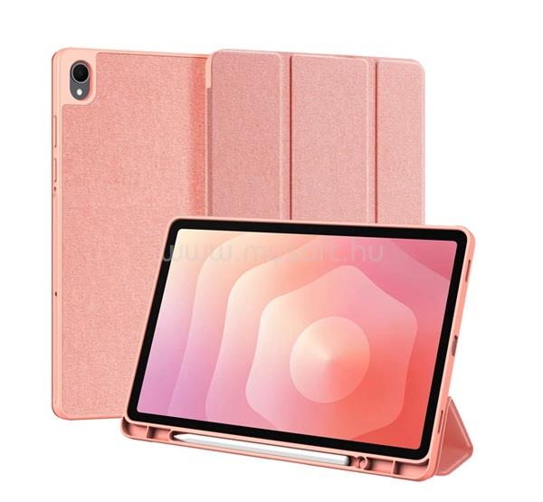 DUX DUCIS Samsung Tab S11 5G / Tab S11 WIFI DOMO tok álló, bőr hatású aktív FLIP, ceruza tartó, RÓZSASZÍN