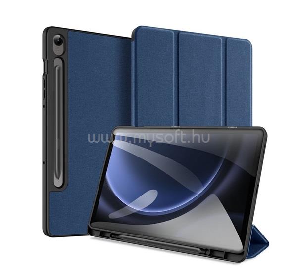 DUX DUCIS Samsung Tab S9 FE Plus LTE DOMO tok álló, bőr hatású aktív FLIP, ceruza tartó, SÖTÉTKÉK