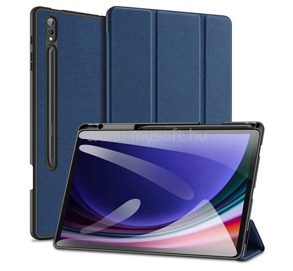 DUX DUCIS Samsung Tab S10 Plus LTE / Tab S10 Plus WIFI DOMO tok álló, bőr hatású aktív FLIP, ceruza tartó, SÖTÉTKÉK