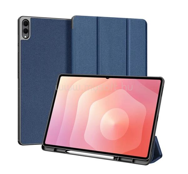 DUX DUCIS Samsung Tab S11 Ultra 5G / Tab S11 Ultra WIFI DOMO tok álló, bőr hatású aktív FLIP, ceruza tartó, SÖTÉTKÉK