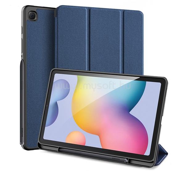 DUX DUCIS Samsung Tab S6 Lite 10.4 LTE DOMO tok álló, bőr hatású aktív FLIP, ceruza tartó, SÖTÉTKÉK