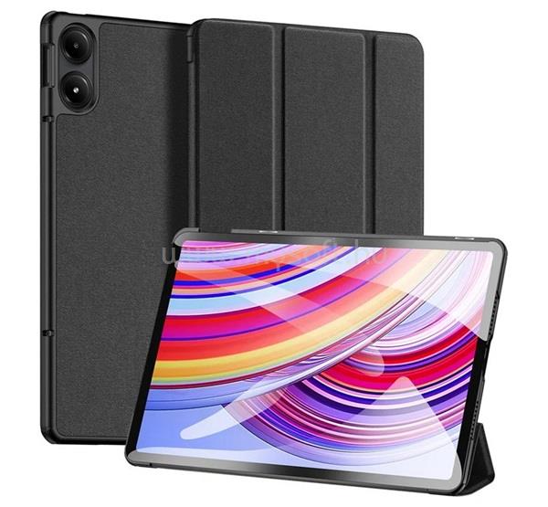 DUX DUCIS Redmi Pad 2 Pro / Pad Pro DUX DUCIS DOMO tok álló, bőr hatású aktív FLIP, textil minta, FEKETE