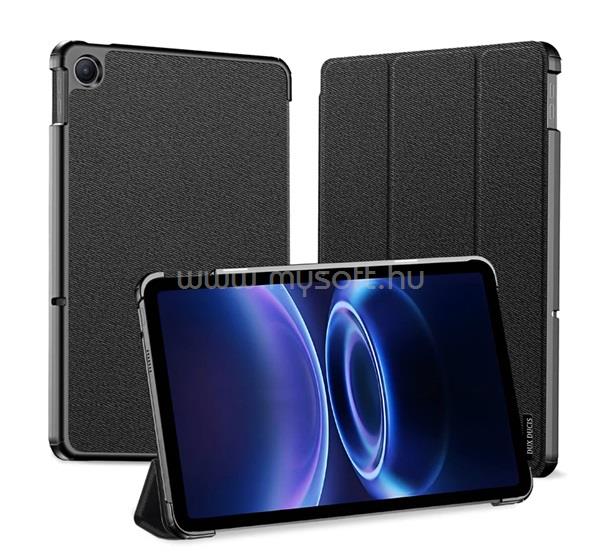 DUX DUCIS Redmi Pad 2 9.7 DUX DUCIS DOMO tok álló, bőr hatású aktív FLIP, textil minta, FEKETE