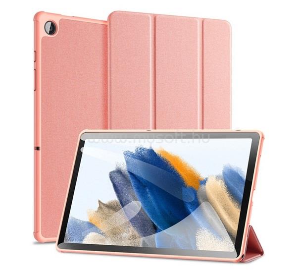DUX DUCIS Samsung Tab A9 Plus 5G / Tab A9 Plus WIFI DOMO tok álló, bőr hatású aktív FLIP, textil minta, RÓZSASZÍN