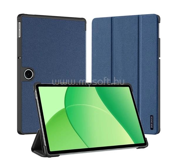 DUX DUCIS OnePlus Pad Lite DOMO tok álló, bőr hatású aktív FLIP, textil minta, SÖTÉTKÉK