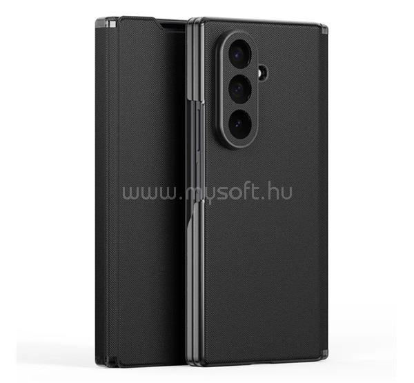 DUX DUCIS Samsung Z Fold8 Ultra DUX DUCIS FORT tok álló, bőr hatású FLIP, kameravédő, FEKETE