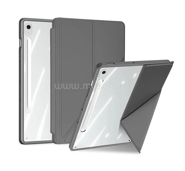 DUX DUCIS Samsung Tab S10 FE Plus WIFI MAGI ORIGAMI tok álló, bőr hatású aktív FLIP, ceruza tartó, SZÜRKE
