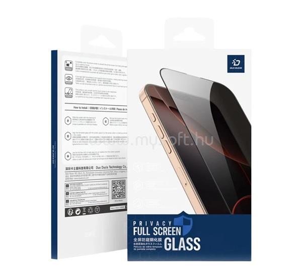 DUX DUCIS Samsung S26 Plus DUX DUCIS PRIVACY képernyővédő üveg 2.5D, 9H, FEKETE