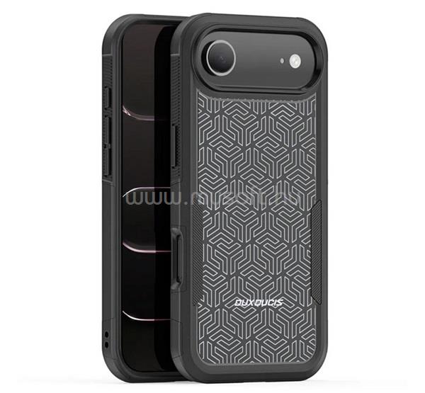 DUX DUCIS iPhone Air DUX DUCIS SHLD defender szilikon telefonvédő erős ütésállóság, geometrikus minta, FEKETE