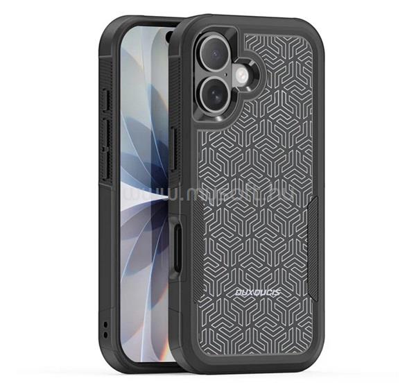 DUX DUCIS iPhone 17 DUX DUCIS SHLD defender szilikon telefonvédő erős ütésállóság, geometrikus minta, FEKETE