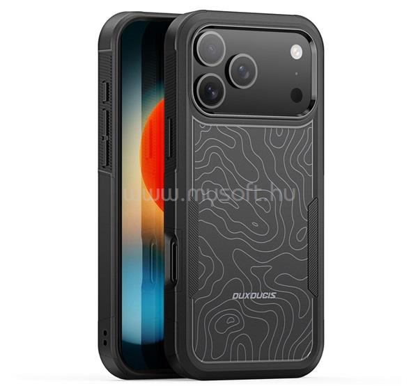 DUX DUCIS iPhone 18 Pro Max / 17 Pro Max DUX DUCIS SHLD defender szilikon telefonvédő erős ütésállóság, terep minta, FEKETE