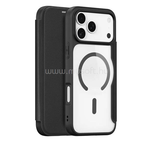 DUX DUCIS iPhone 18 Pro Max / 17 Pro Max DUX DUCIS SKIN X PRO tok álló, bőr hatású FLIP, MagSafe, FEKETE