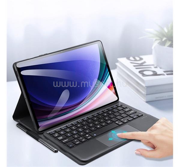 DUX DUCIS Samsung Tab S10 Lite WIFI TK bluetooth billentyűzet + touch pad asztali tartó, ceruza tartó, FEKETE
