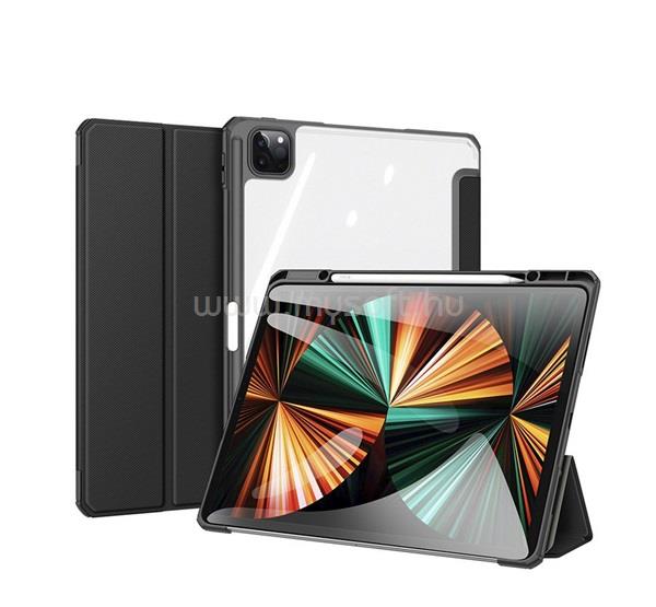 DUX DUCIS IPAD Air 13 (2026) / Air 13 (2025) TOBY tok álló, bőr hatású aktív FLIP, ceruza tartó, FEKETE