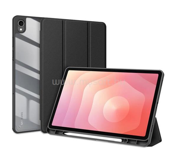 DUX DUCIS Samsung Tab S11 5G / Tab S11 WIFI TOBY tok álló, bőr hatású aktív FLIP, ceruza tartó, FEKETE
