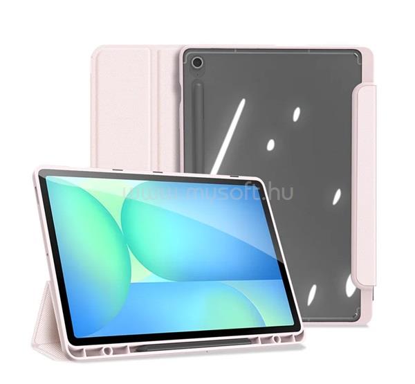 DUX DUCIS Samsung Tab S10 FE Plus WIFI TOBY tok álló, bőr hatású aktív FLIP, ceruza tartó, RÓZSASZÍN