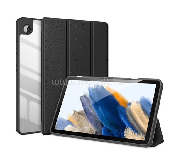 DUX DUCIS Samsung Tab A9 LTE / Tab A9 WIFI TOBY tok álló, bőr hatású aktív FLIP, asztali tartó, FEKETE