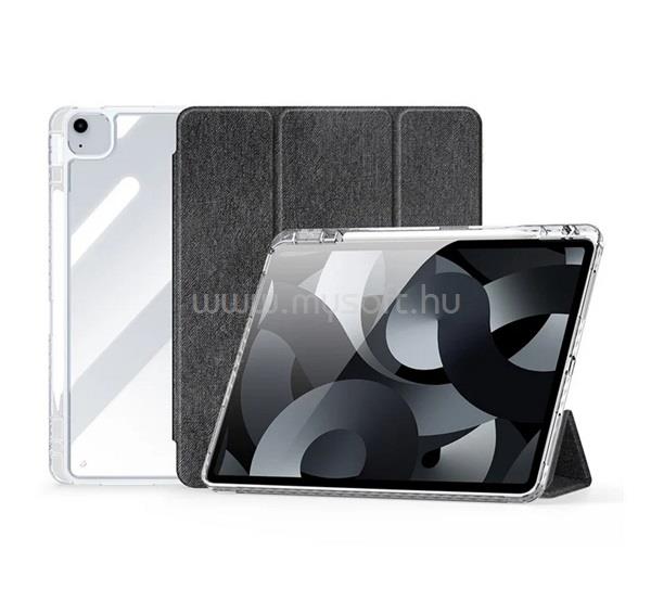 DUX DUCIS IPAD Air 13 (2026) / Air 13 (2025) UNID tok álló, textil hatású aktív FLIP, ceruza tartó, FEKETE