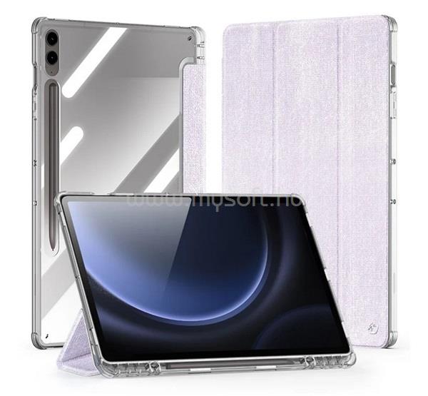 DUX DUCIS Samsung Tab S10 Plus LTE / Tab S10 Plus WIFI UNID tok álló, textil hatású aktív FLIP, ceruza tartó, LILA
