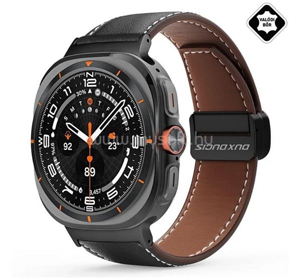 DUX DUCIS Samsung Watch Ultra eSIM 47mm YA pótszíj egyedi méret, mágneses, FEKETE