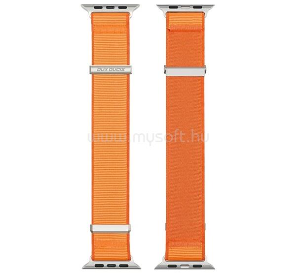 DUX DUCIS Apple Watch Series SE 3 44mm / Ultra 3 49mm YM szövet pótszíj egyedi méret, mágneses, NARANCSSÁRGA