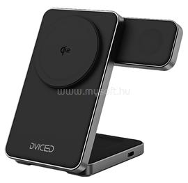 DVICED 3-in-1 Foldable Qi2 magnetic wireless charger stand w cable, wall charger - Black DV230010 small