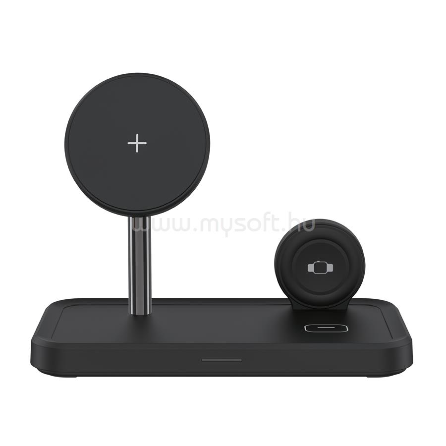 DVICED 3-in-1 magnetic wireless stand w cable, wall charger - Black