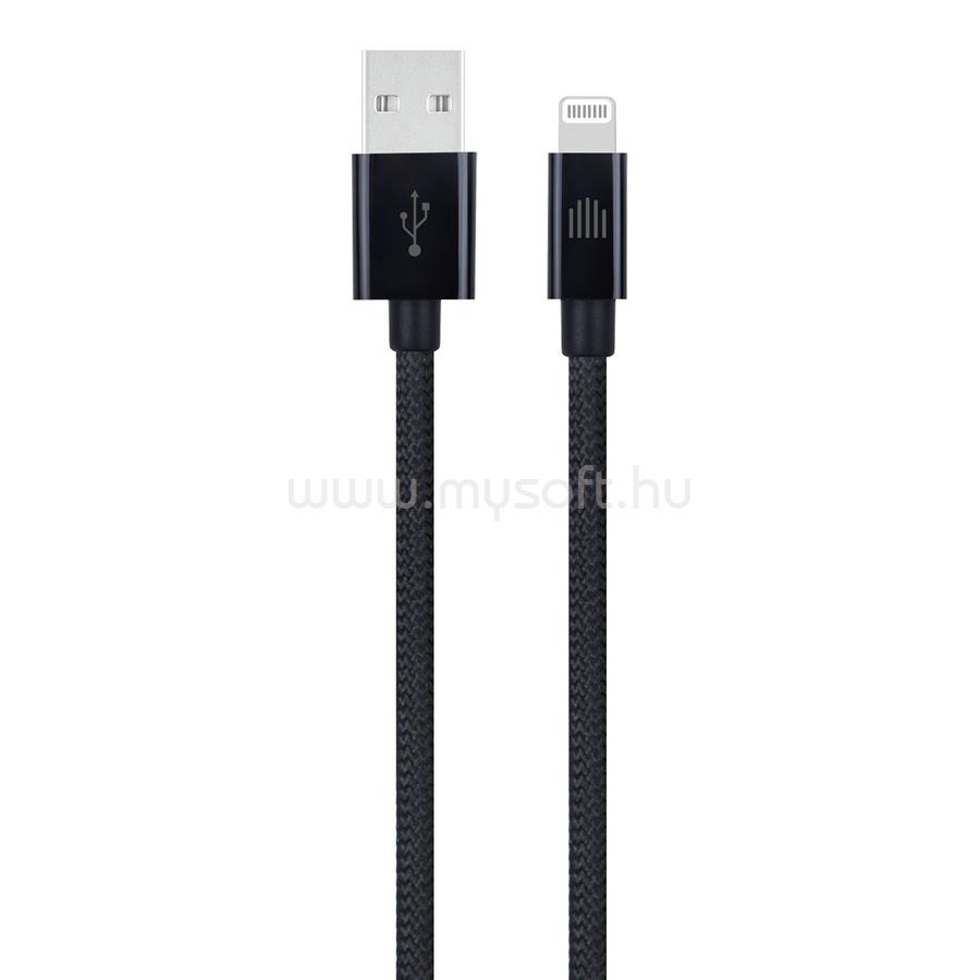 DVICED Cable USB-A to Lightning Nylon Textile 0,25m - Black