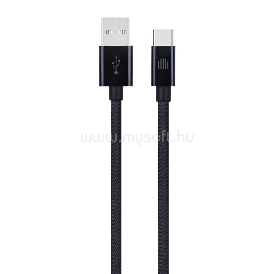 DVICED Cable USB-A to USB-C Nylon Textile 1,25m - Black