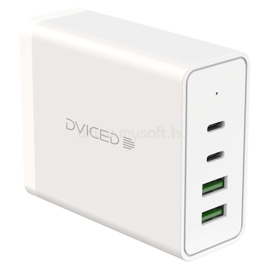 DVICED Desktop charger 100W GaN 2 USB-A, 2 USB-C EU - White