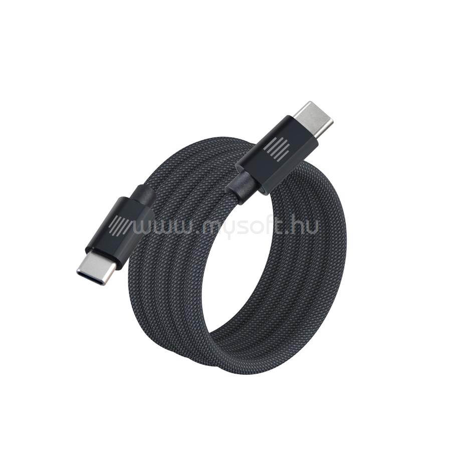 DVICED Magnetic Braided Cable USB-C to USB-C, 1,25m - Dark Grey