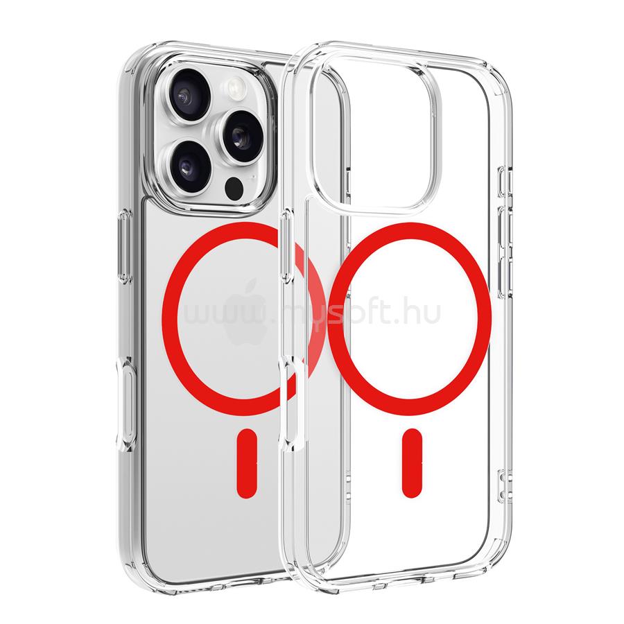 DVICED Magsafe iPhone 16 Pro clear case - Red