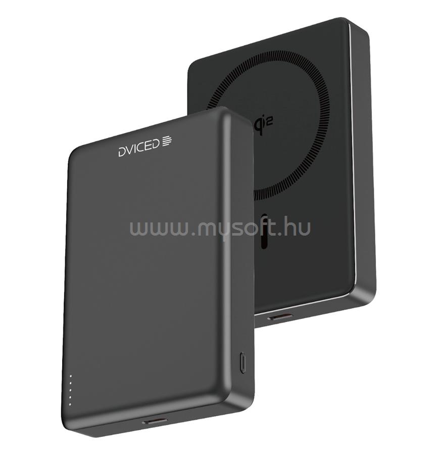 DVICED Qi2 Ultrathin MagSafe powerbank 10000mAh (fekete)
