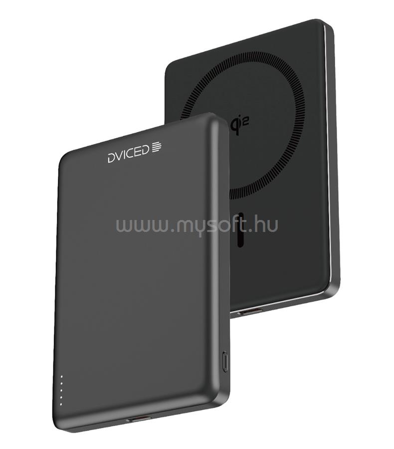 DVICED Qi2 Ultrathin MagSafe Power bank 5000mAh - Black