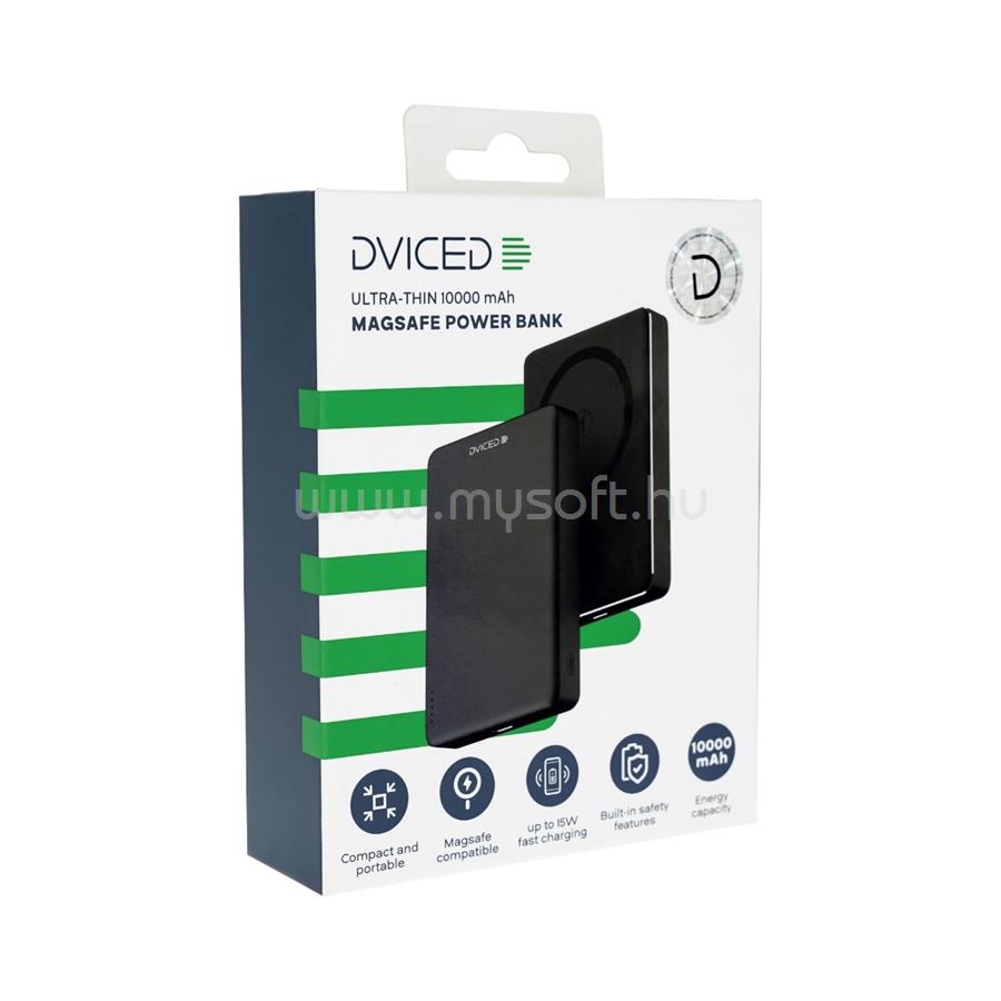 DVICED Ultrathin MagSafe Power bank 10000mAh - Black