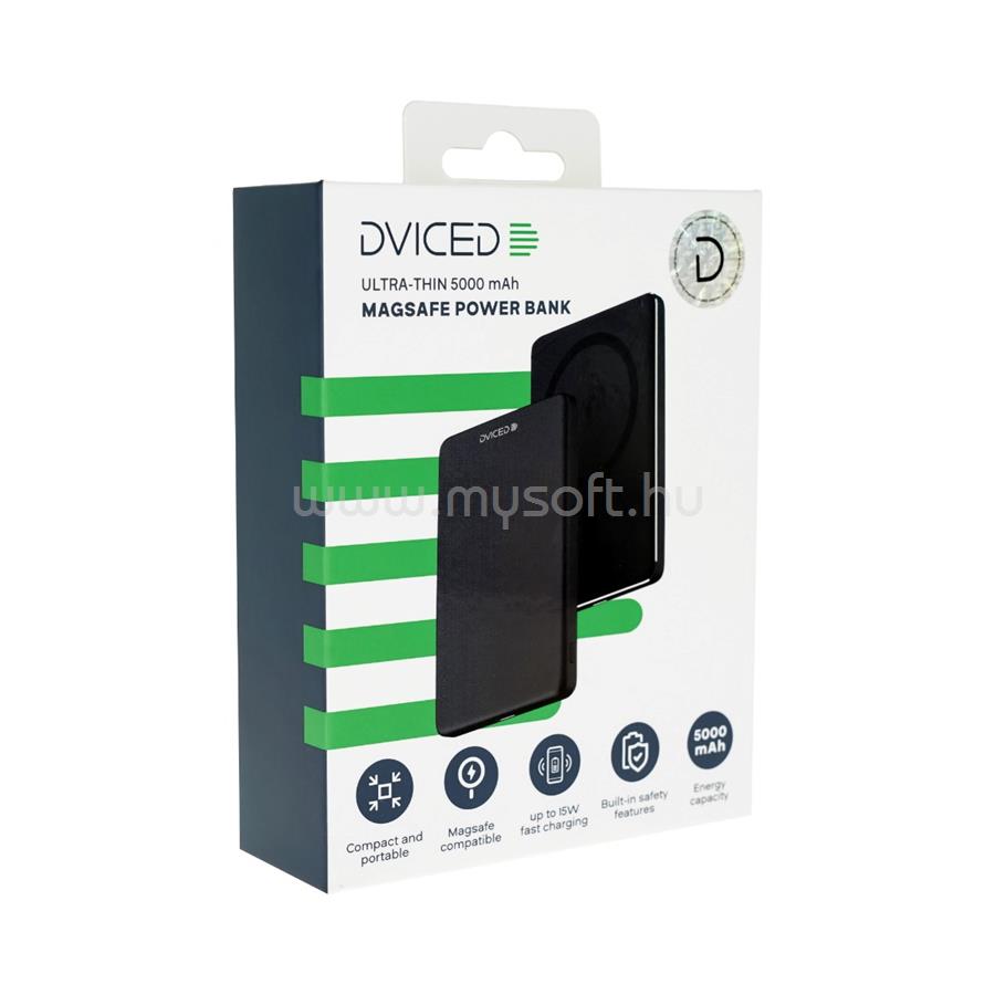 DVICED Ultrathin MagSafe Power bank 5000mAh - Black