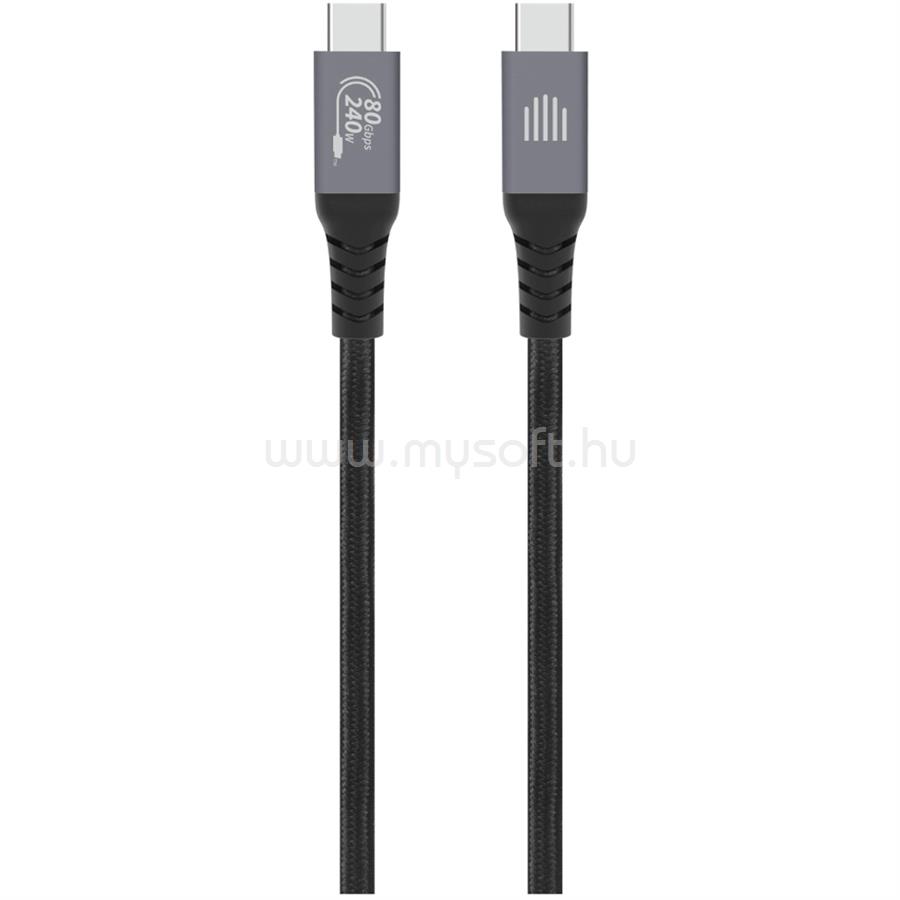 DVICED USB4 Braided Cable, 80 Gbps, 240 W, (Thunderbolt compatible), 1m - Black