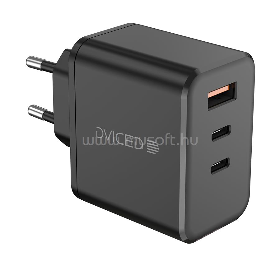 DVICED Wall charger 140W GaN 2 USB-C, USB-A EU - Black