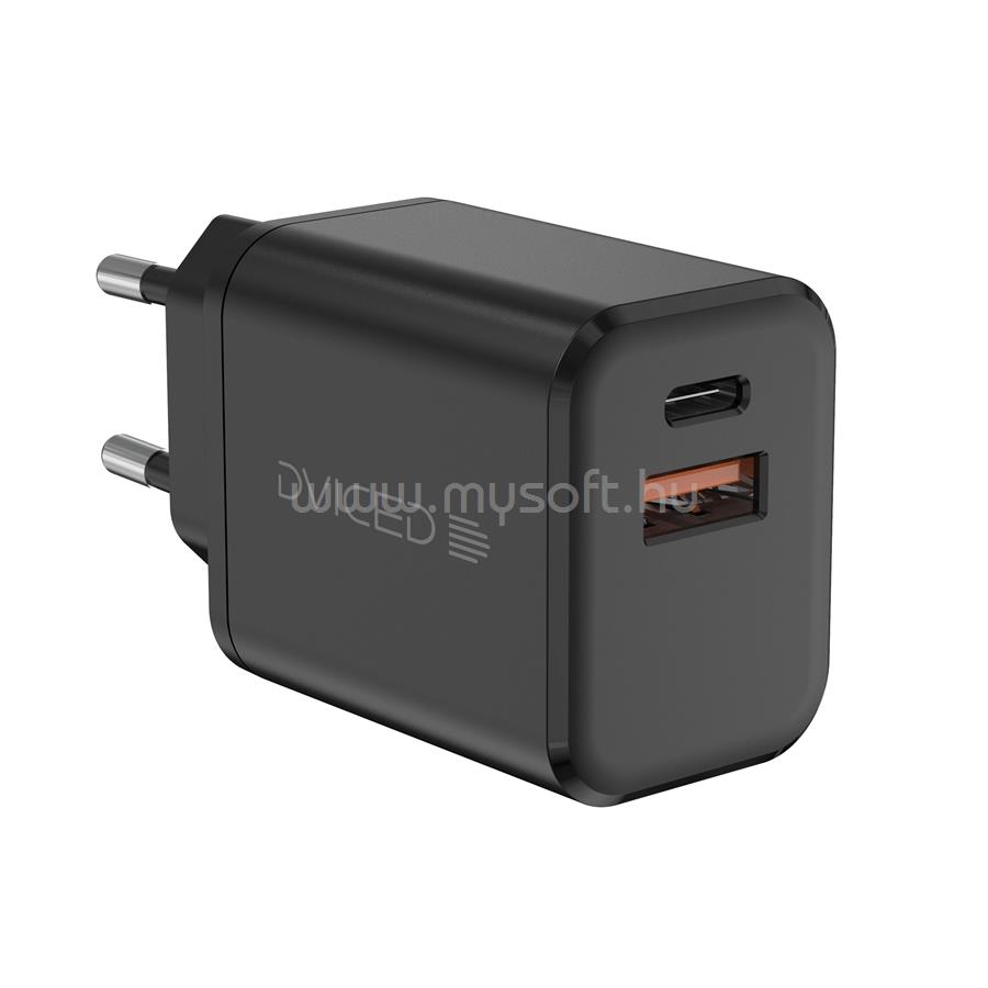 DVICED Wall charger 35W GaN 1 USB-A, 1 USB-C EU - Black