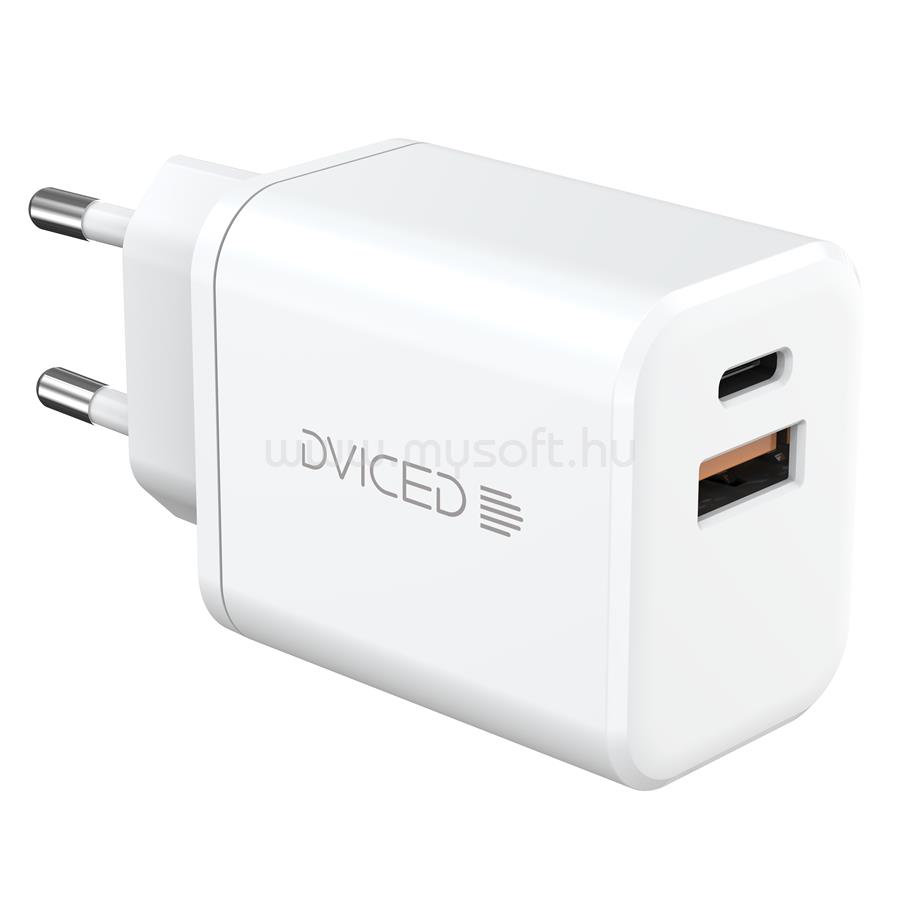 DVICED Wall charger 35W GaN 1 USB-A, 1 USB-C EU - White