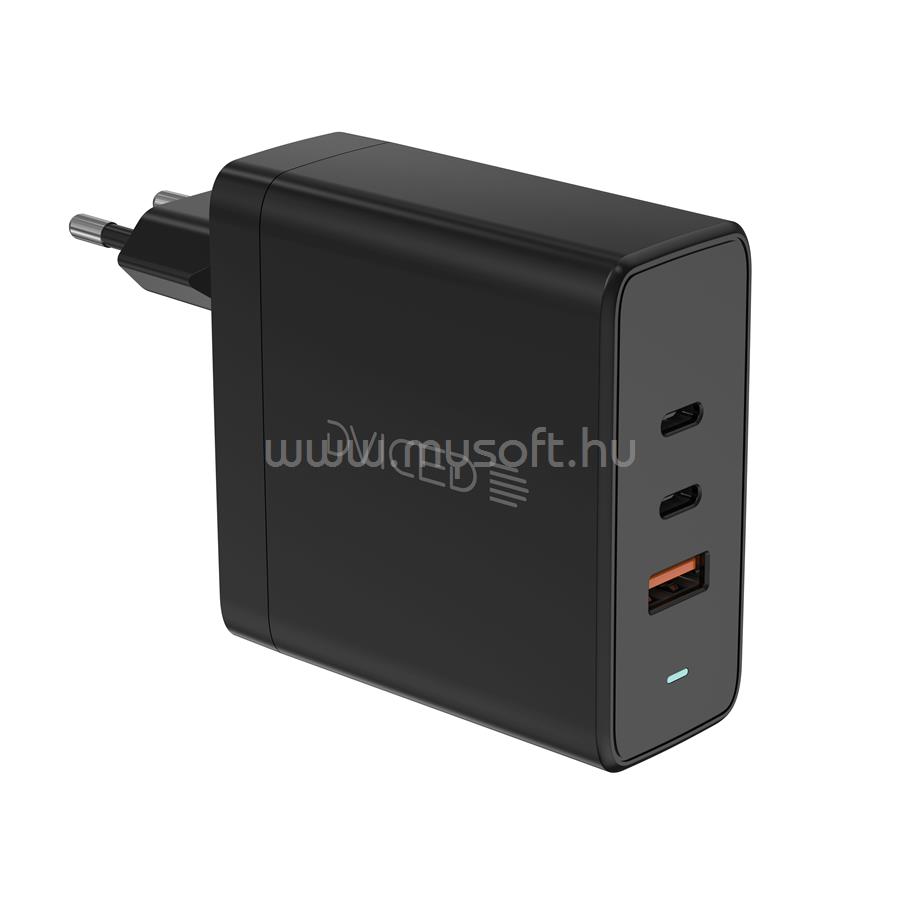 DVICED Wall charger 65W GaN 1 USB-A, 2 USB-C EU - Black