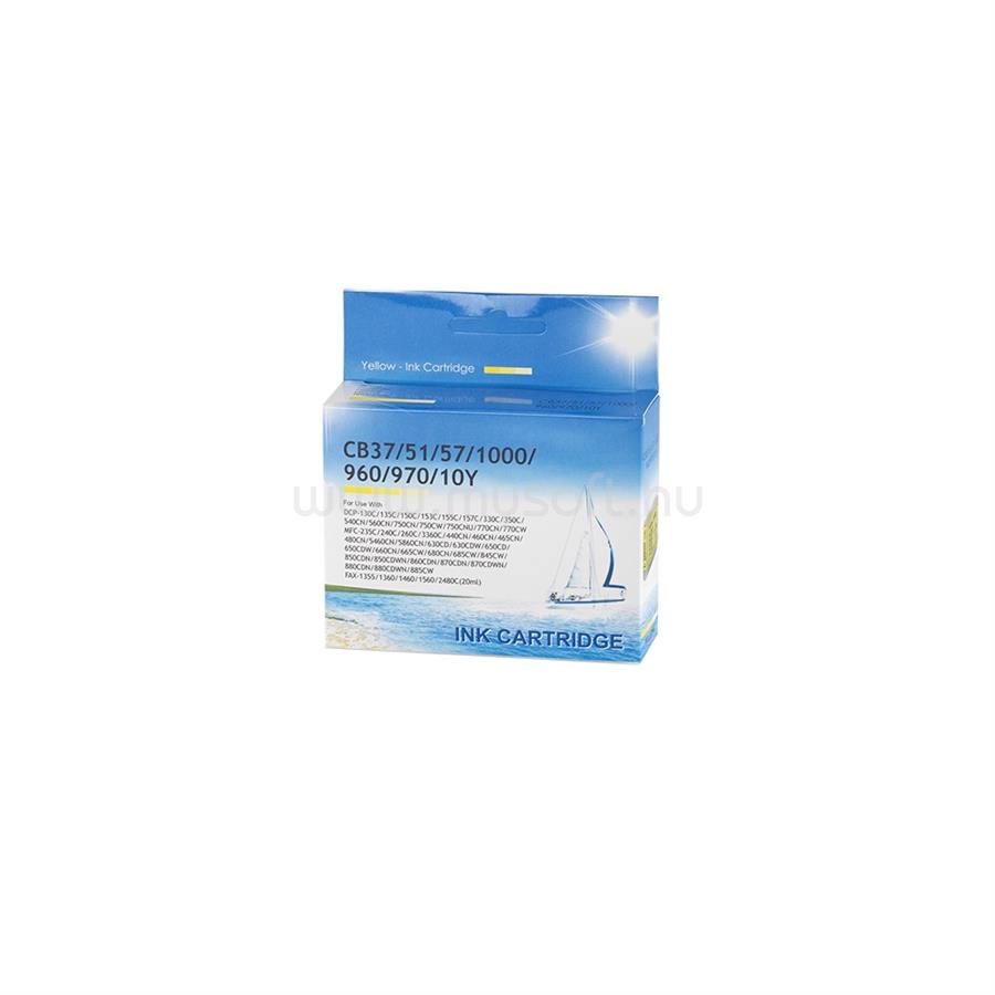 ECO Utángyártott Brother CB37/LC960/LC970/LC1000 tintapatron yellow ECO