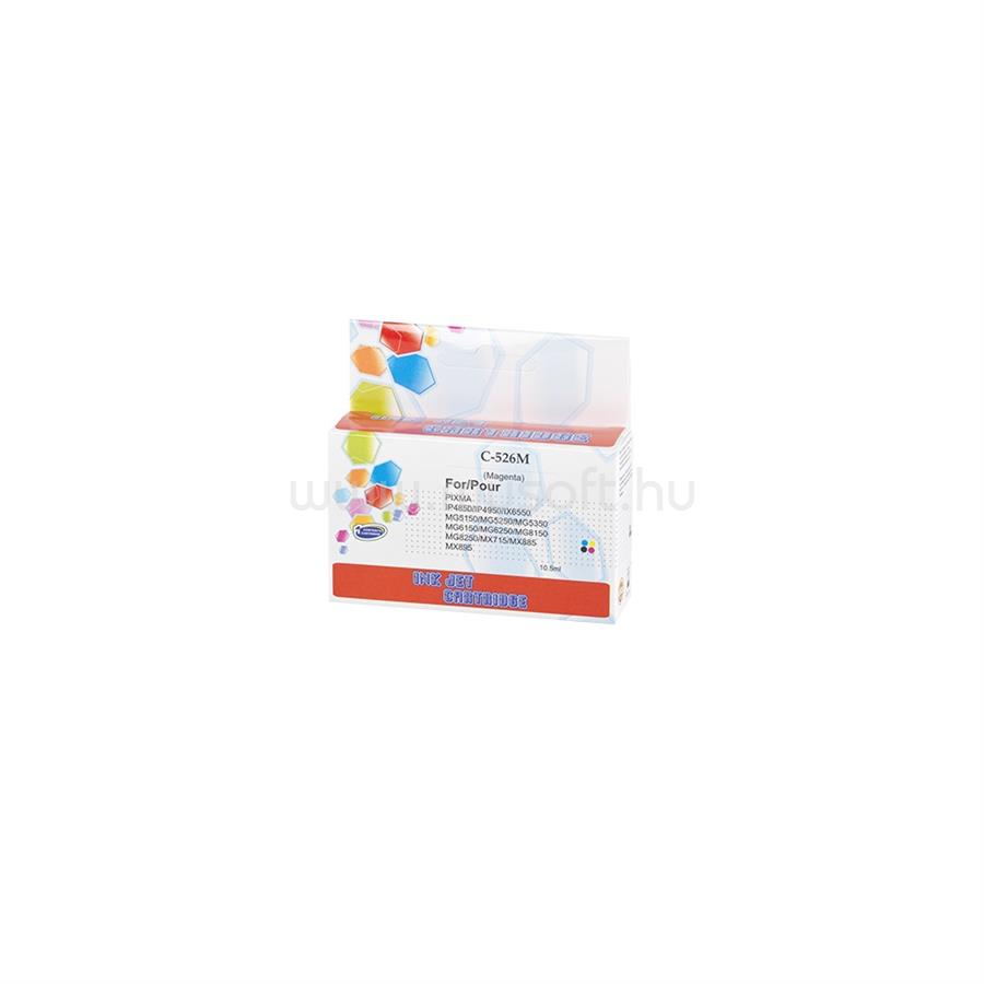 ECO Utángyártott Canon CLI526 tintapatron magenta ECO CHIP
